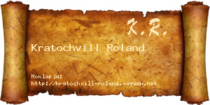 Kratochvill Roland névjegykártya